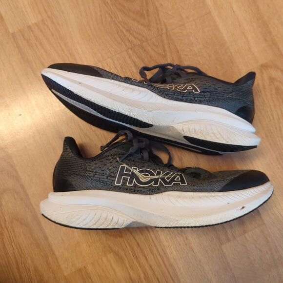 Hoka One One Mach 6 Running Shoes Sneakers Mens 6MD Black White 1147553 - Picture 5 of 7